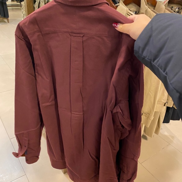 NWT! Rare! Burberry Men's Cotton Poplin Sport Shirt In Dark Elderberry Size L - Picture 3 of 11